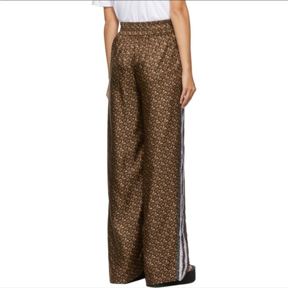 Burberry Brown Silk Seighford Monogram Trousers - Picture 5 of 9